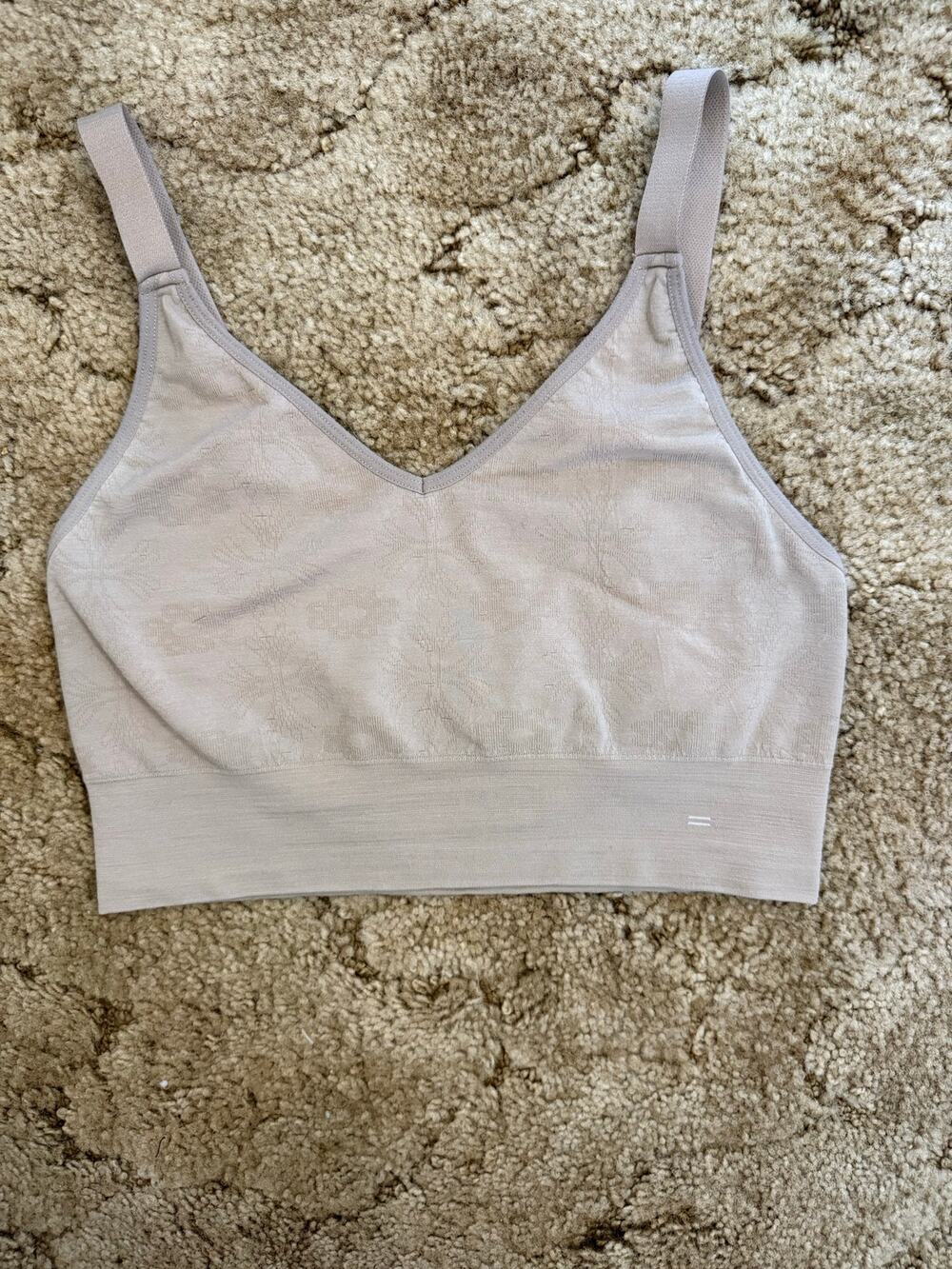 BRANWYN Essential Merino Wool Bralette Bra Taupe Size Medium